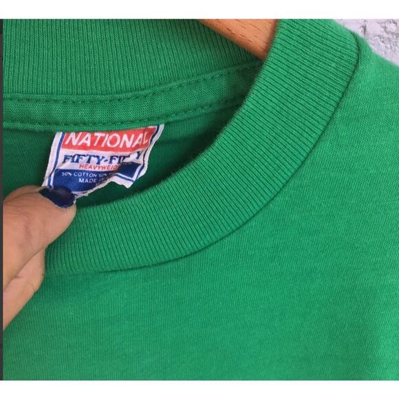 VINTAGE 80's Austin TX "I Survived Circus Maximus" Green T-Shirt - Picture 5 of 5